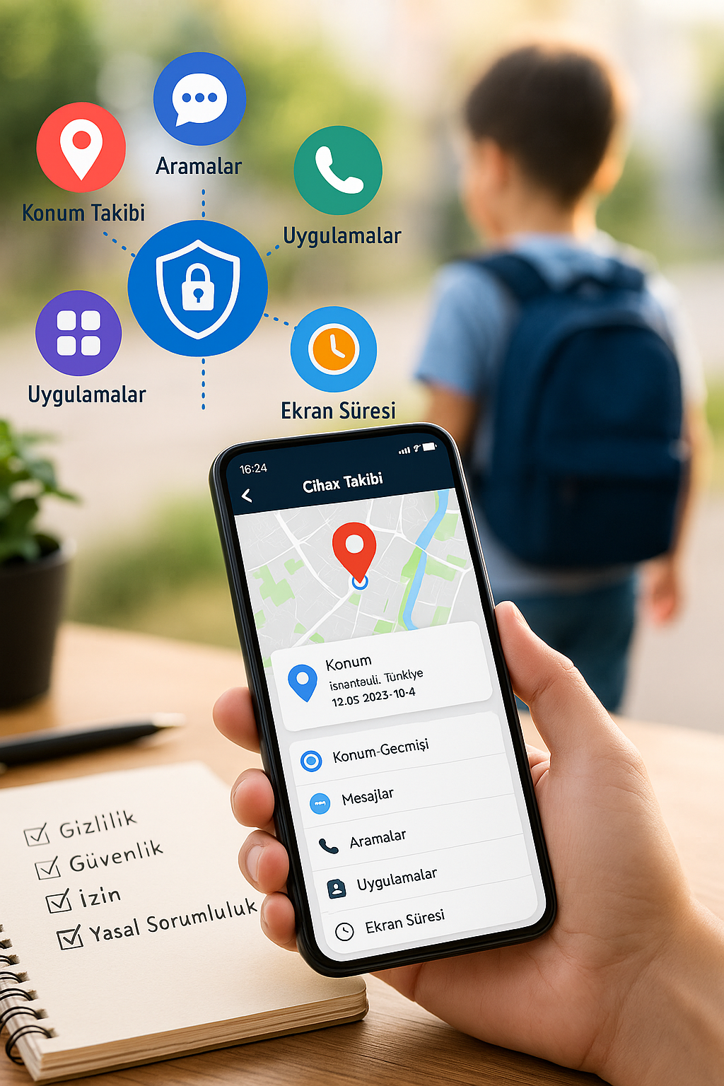 telefona yüklenen takip programı